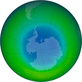 September 1982 monthly mean Antarctic ozone